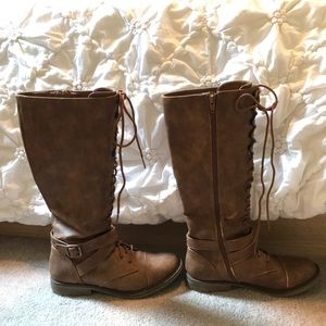 lace up mid calf boots